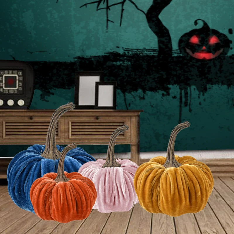 Velvet Harvest Pumpkin Cushion Set