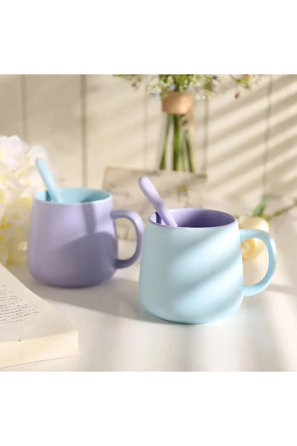 Ceramic Mug with Lid & Spoon