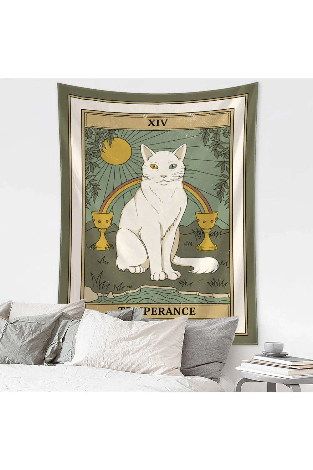 Cartoon Cat Witchcraft Tapestry