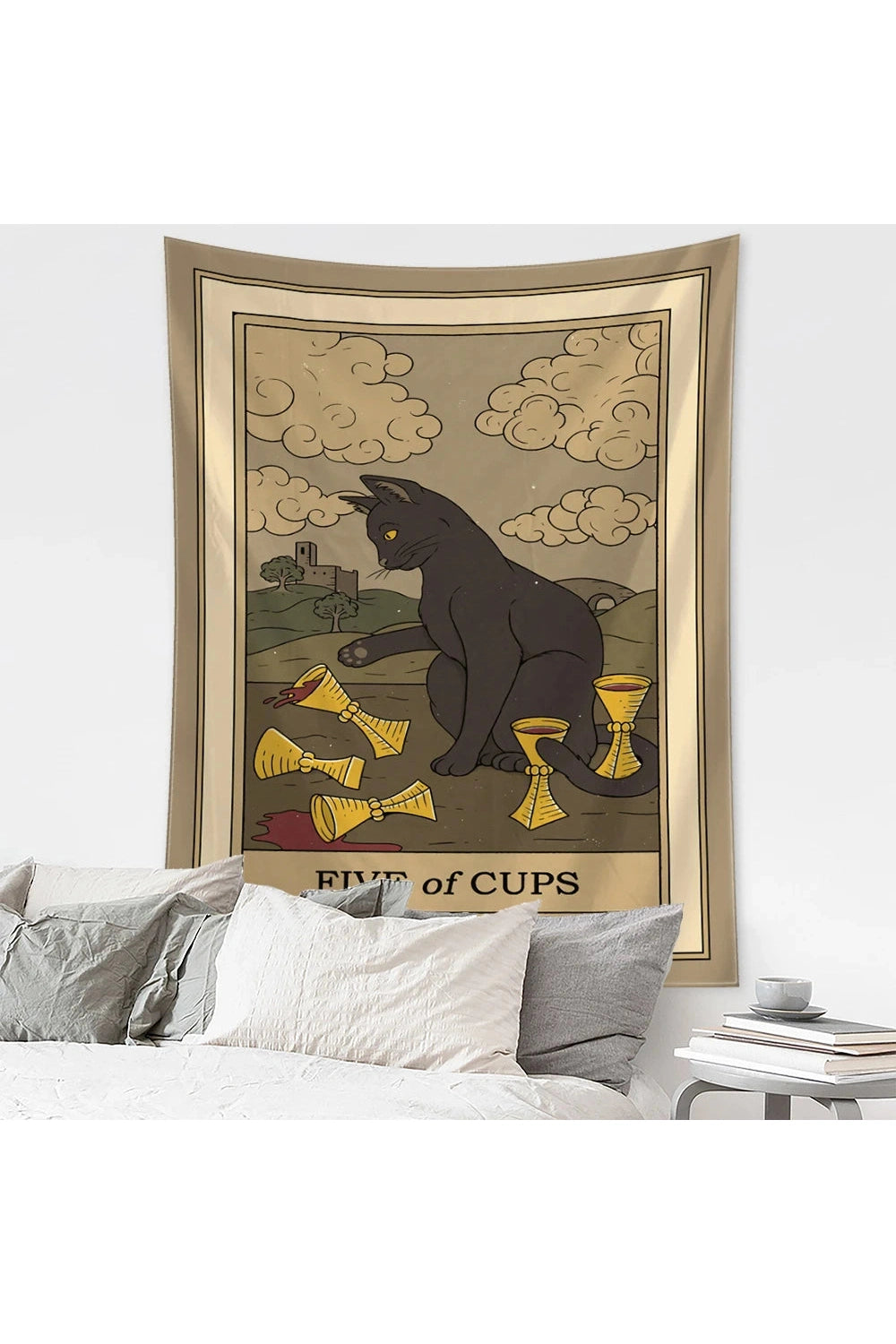 Cartoon Cat Witchcraft Tapestry