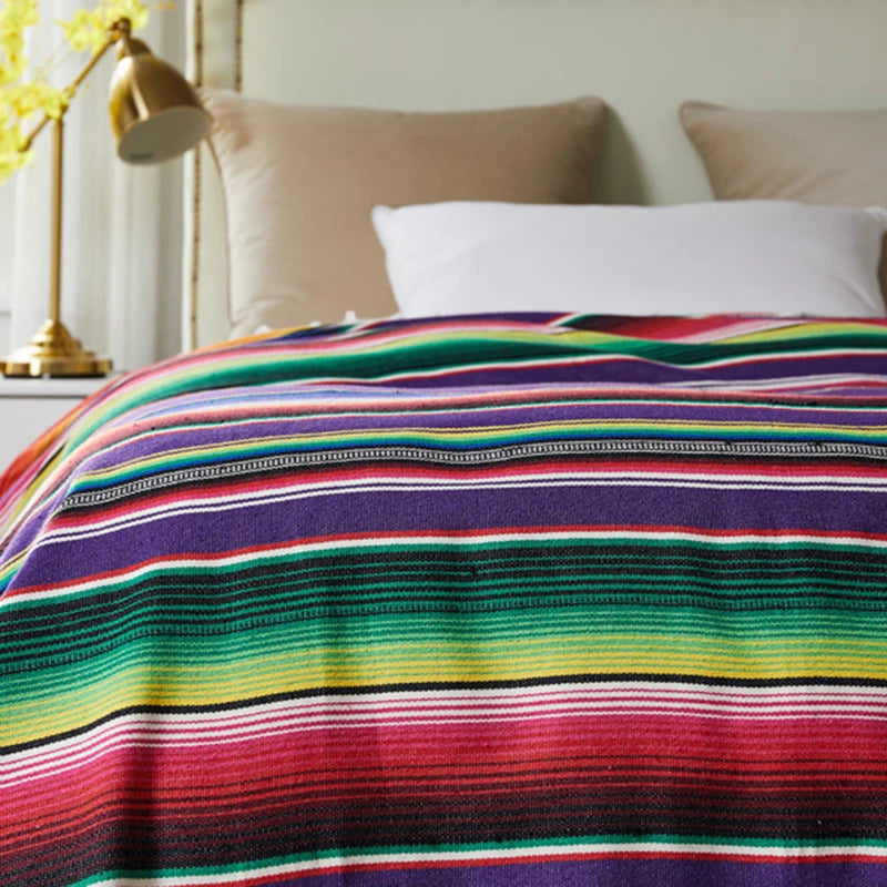 Vibrant Mexican Serape Blanket