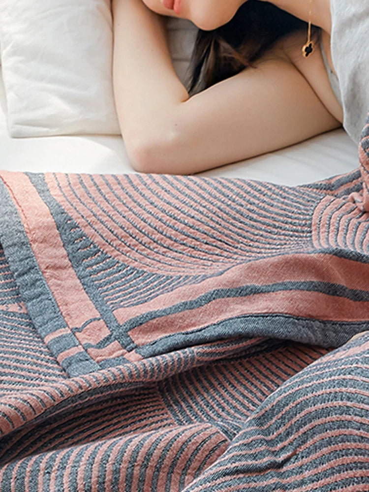 Tranquil Waves Geometric Blanket