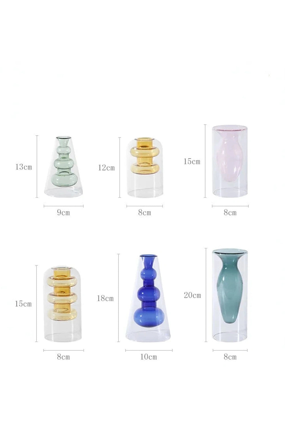 Hydroponic Colored Glass Vase