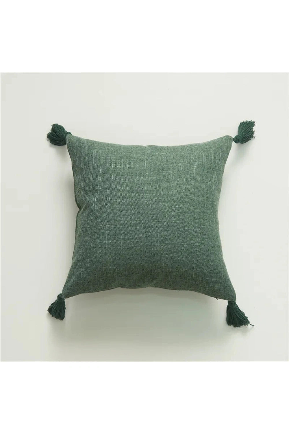 Tasseled Linen Throw Pillow Case