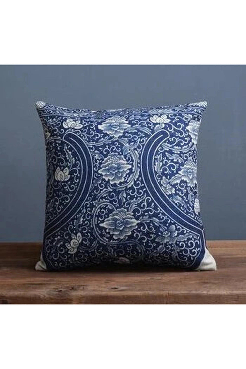 Porcelain Floral Sofa Pillow Case