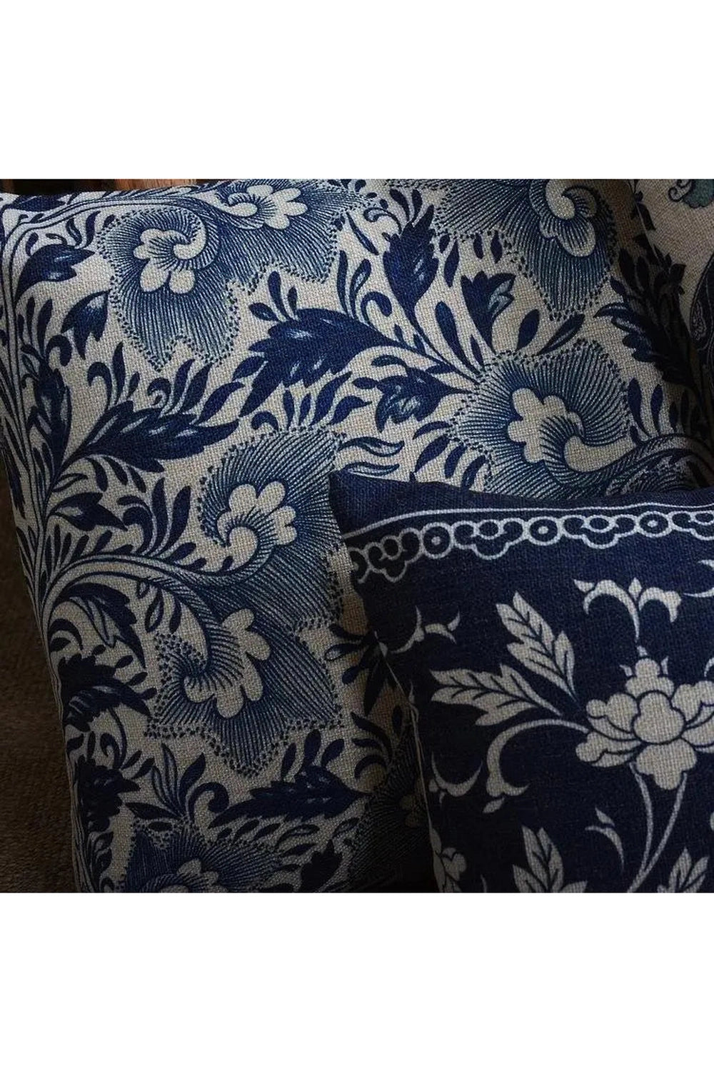 Porcelain Floral Sofa Pillow Case