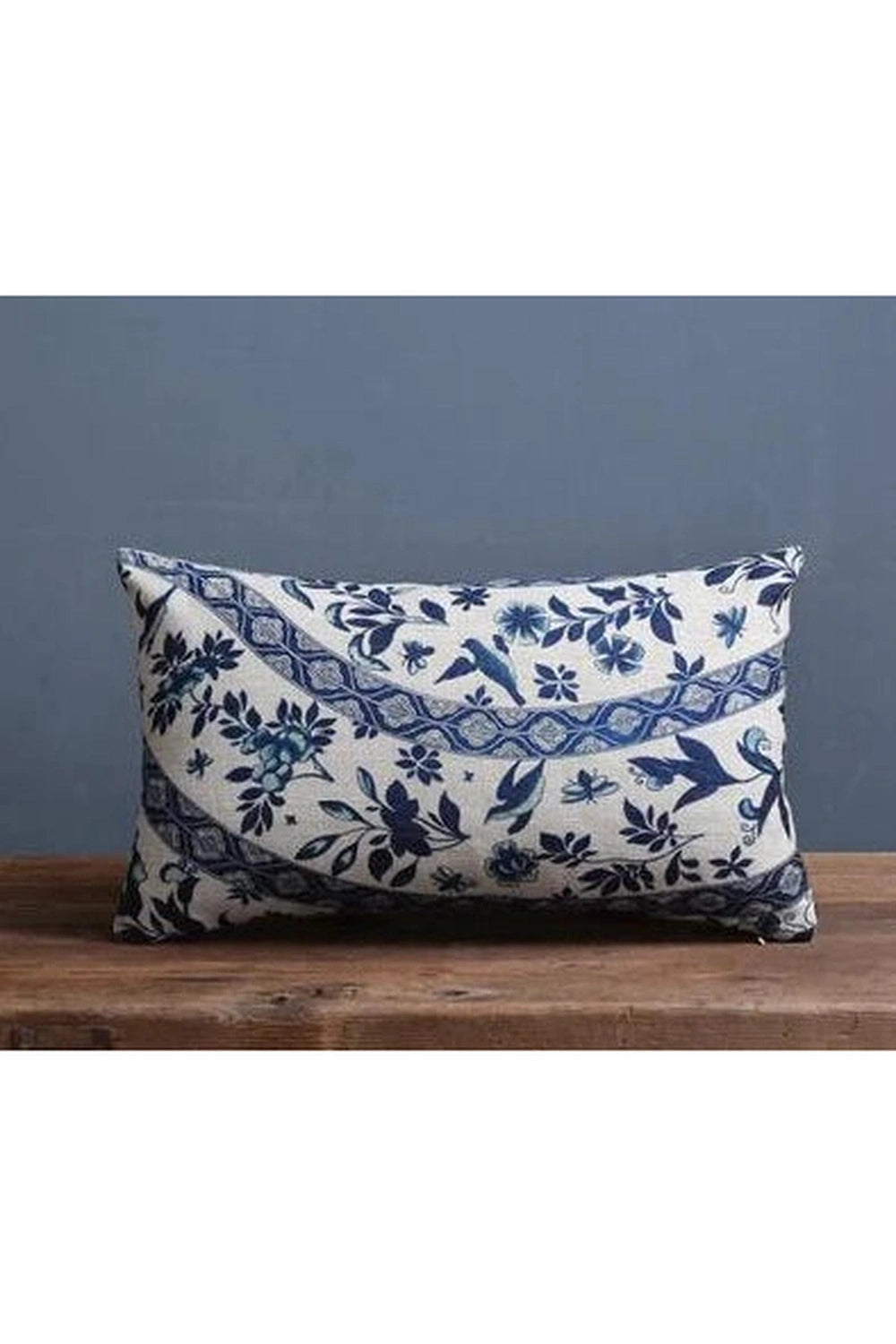 Porcelain Floral Sofa Pillow Case