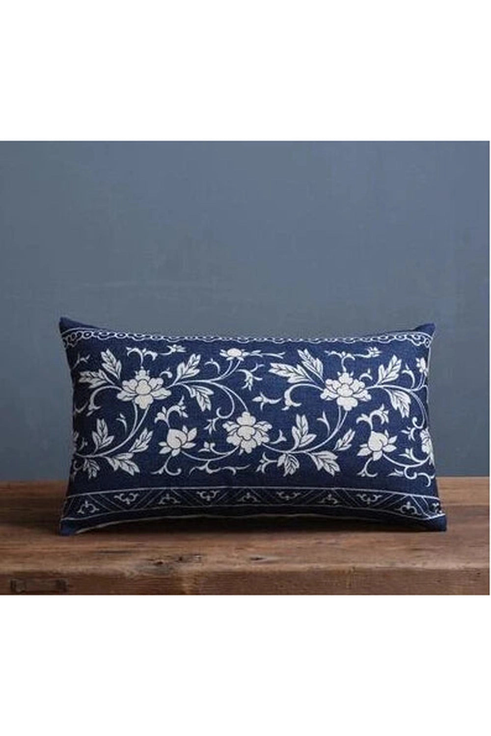 Porcelain Floral Sofa Pillow Case