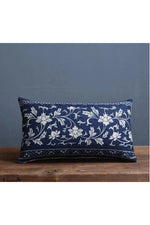 Porcelain Floral Sofa Pillow Case