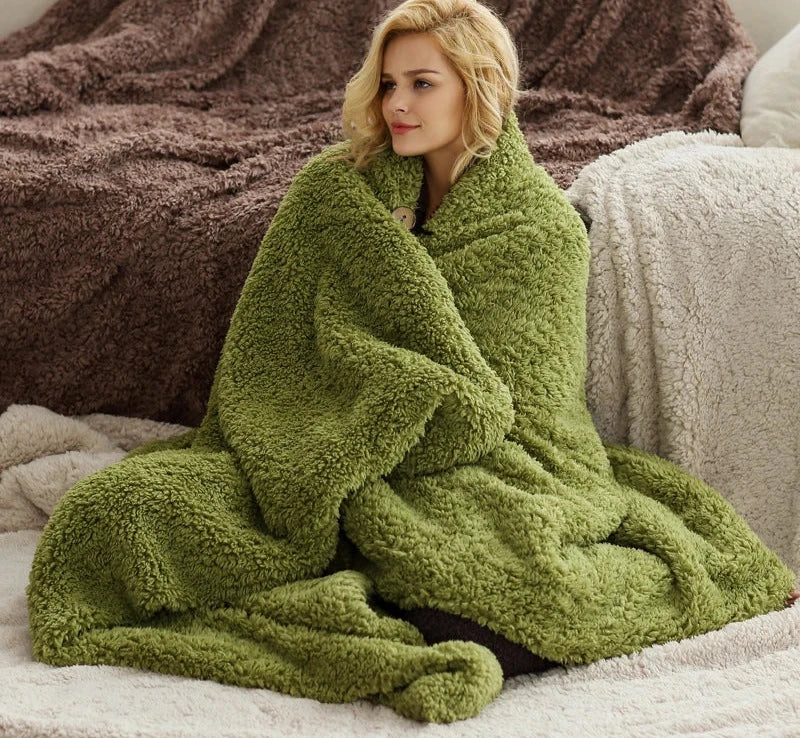 Forest Green Sherpa Blanket