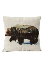 Forest Bear Linen Pillow Case