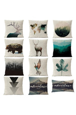 Forest Bear Linen Pillow Case