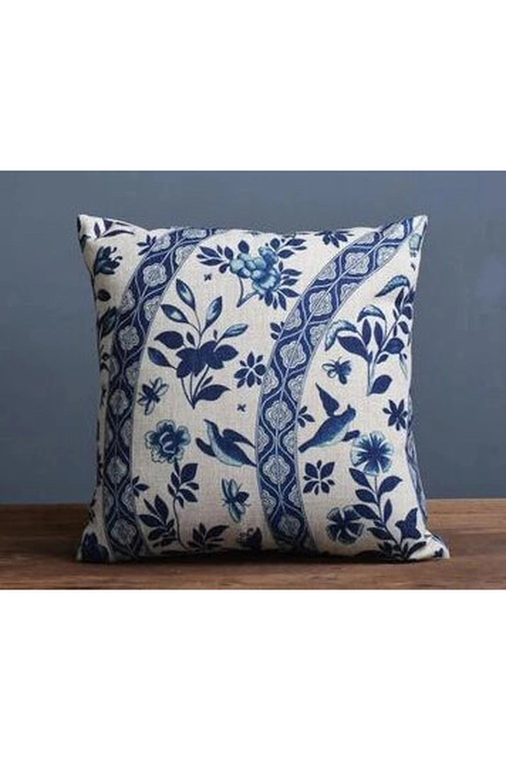 Porcelain Floral Sofa Pillow Case