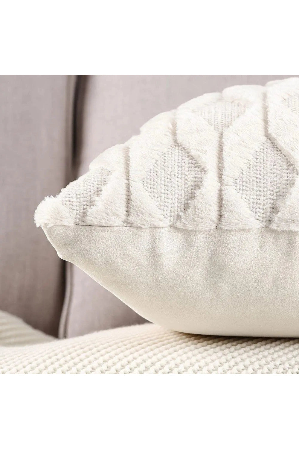 Plush Geometric Sofa Pillow Case