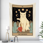 Moon Cat Witchcraft Tarot Tapestry