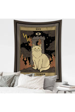 Cartoon Cat Witchcraft Tapestry