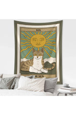 Cartoon Cat Witchcraft Tapestry