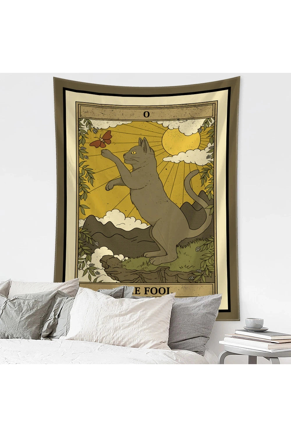 Cartoon Cat Witchcraft Tapestry