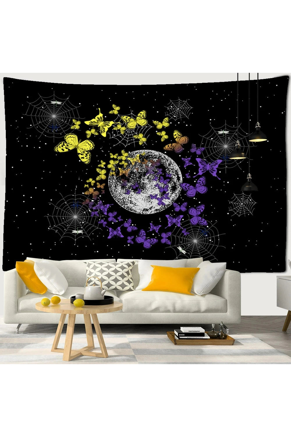 Psychedelic Tapestry Flower Wall Decor Hanging Room Starry Sky Carpet Moon Tapestries Art Home Decoration Accessories