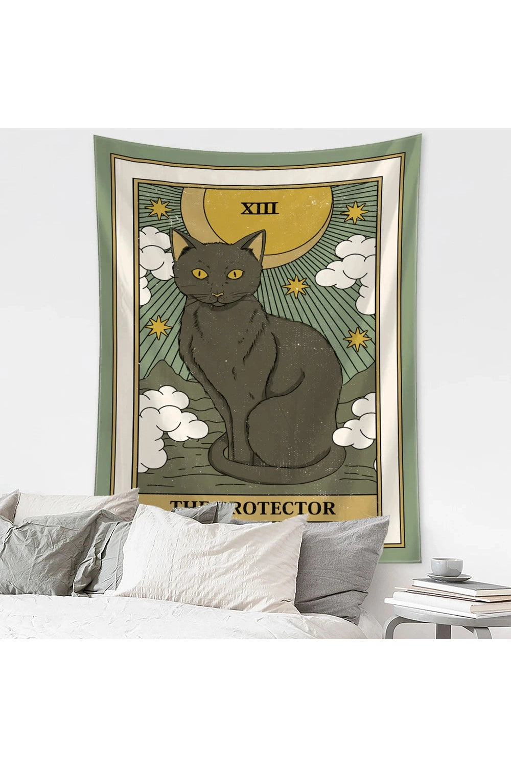 Cartoon Cat Witchcraft Tapestry