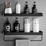 Modern Black Wall-Mounted Storage Shelf