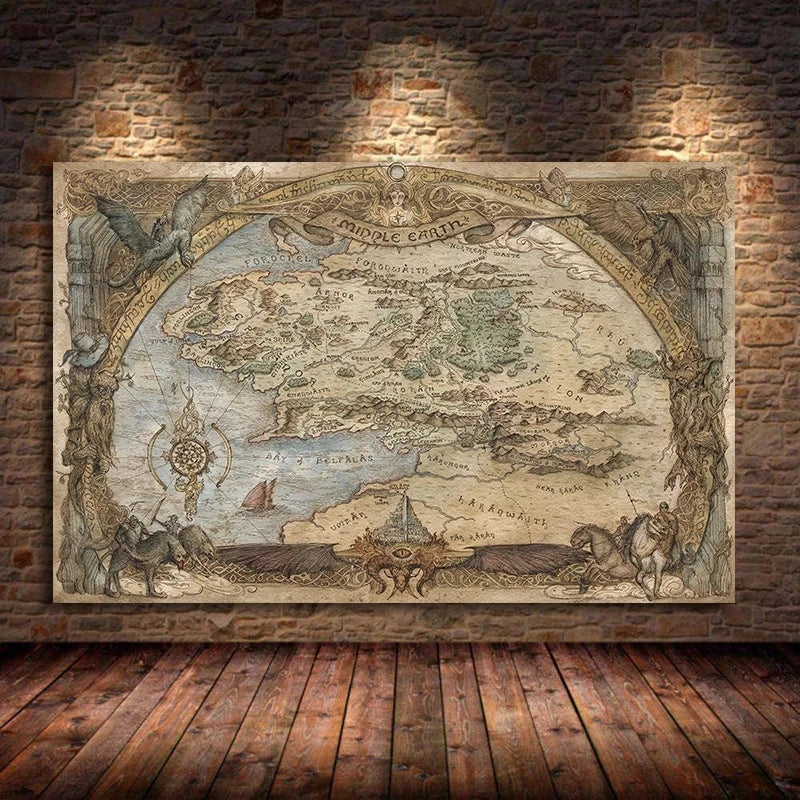 Middle Earth Lands Canvas Poster