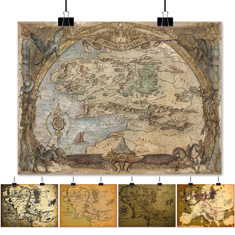 Middle Earth Map Canvas Poster