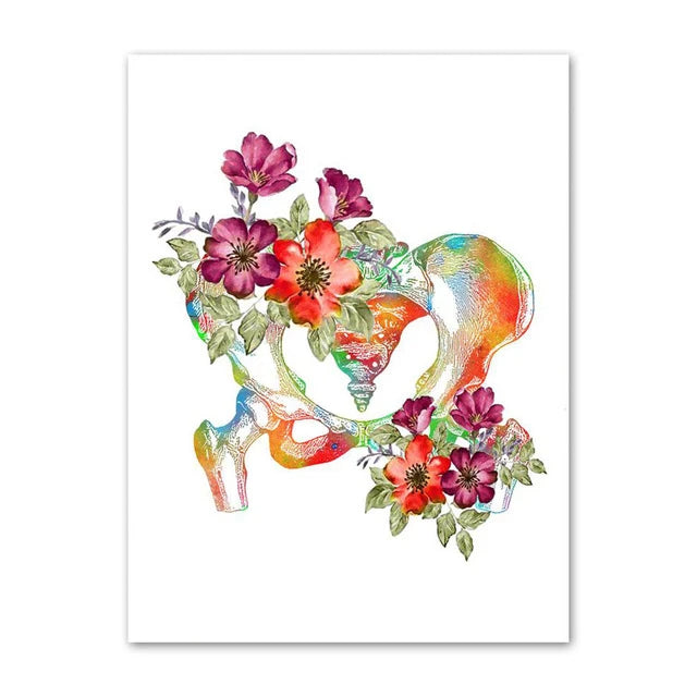 Anatomy Flower Canvas Poster