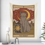 Moon Cat Witchcraft Tarot Tapestry