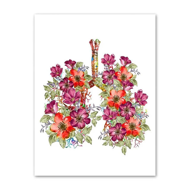 Anatomy Flower Canvas Poster