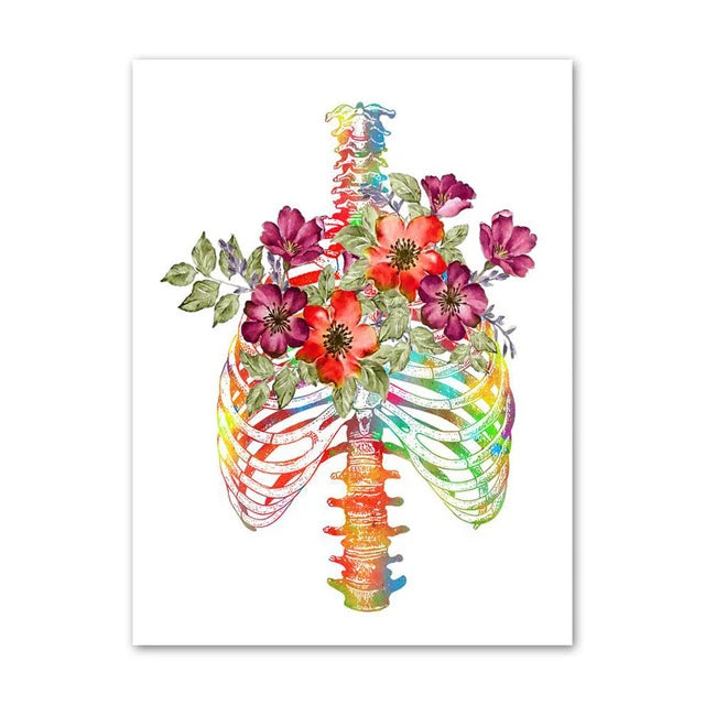 Anatomy Flower Canvas Poster