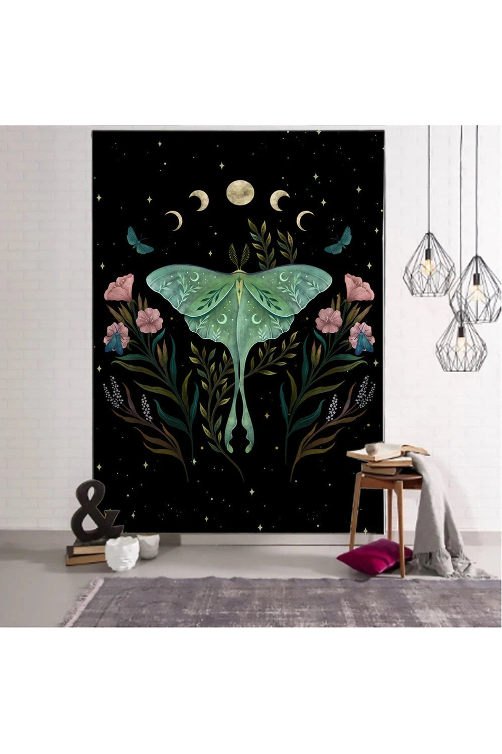 Psychedelic Tapestry Flower Wall Decor Hanging Room Starry Sky Carpet Moon Tapestries Art Home Decoration Accessories