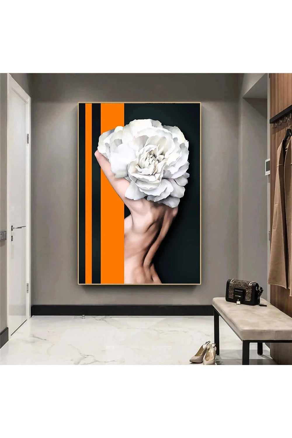 Floral Lady Canvas Poster