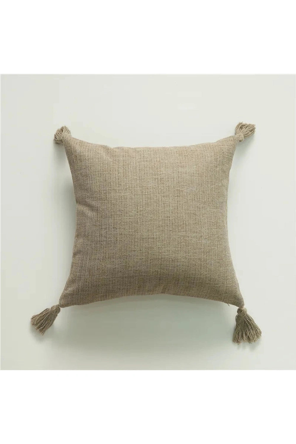 Tasseled Linen Throw Pillow Case