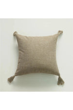 Tasseled Linen Throw Pillow Case