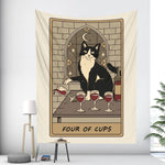 Moon Cat Witchcraft Tarot Tapestry