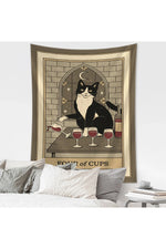 Cartoon Cat Witchcraft Tapestry