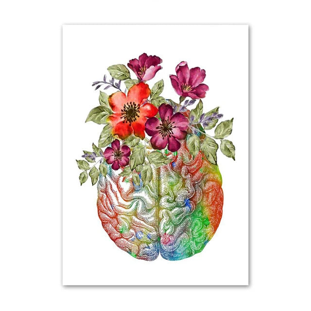 Anatomy Flower Canvas Poster