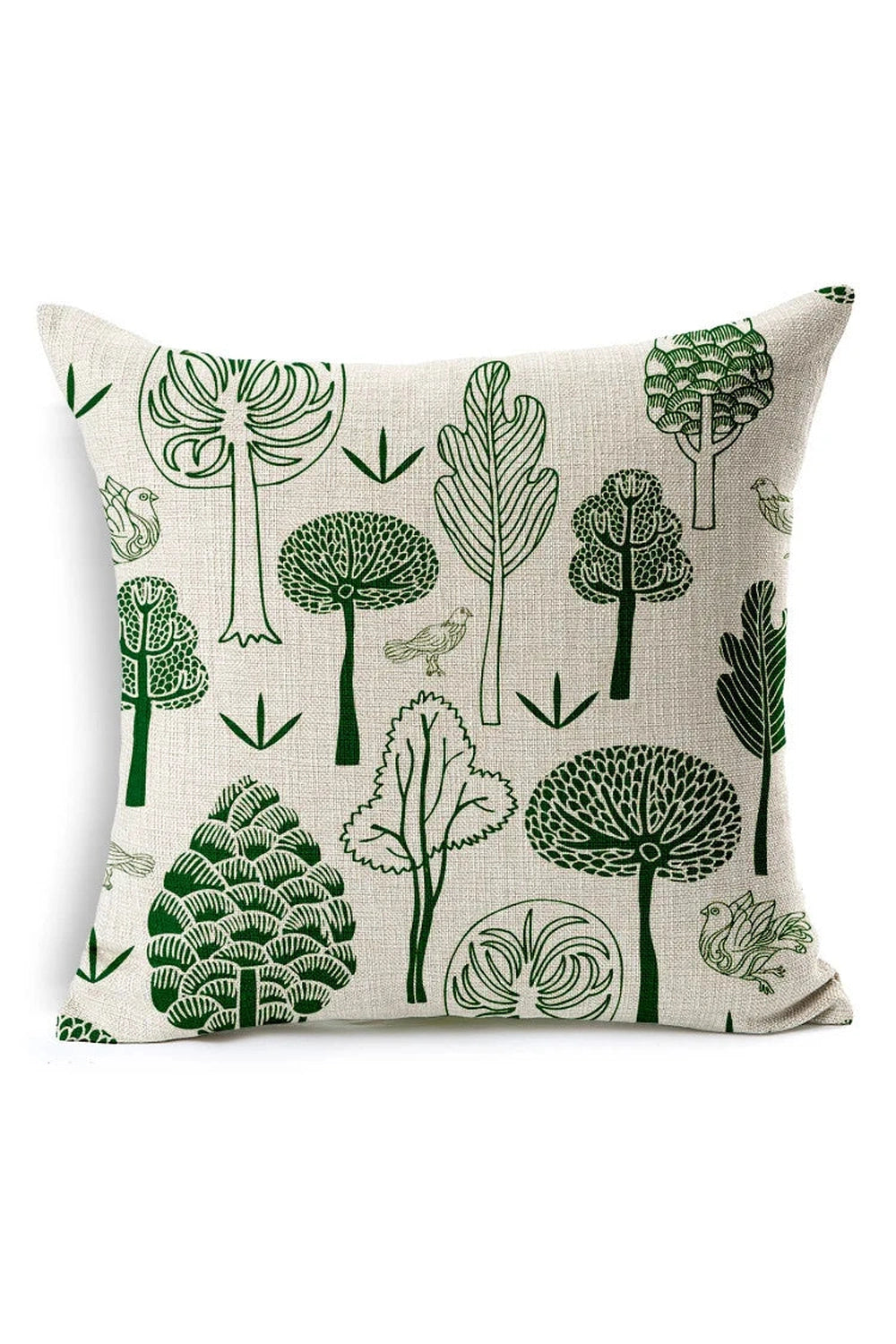 Green Leaf Floral Pillow Case