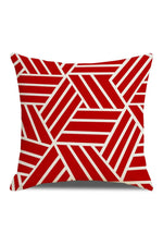 Red Geometric Fashion Pillow Case