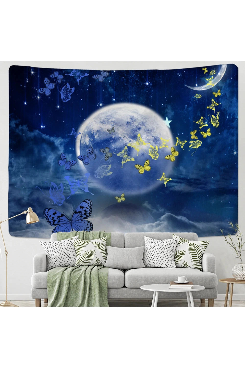 Psychedelic Tapestry Flower Wall Decor Hanging Room Starry Sky Carpet Moon Tapestries Art Home Decoration Accessories