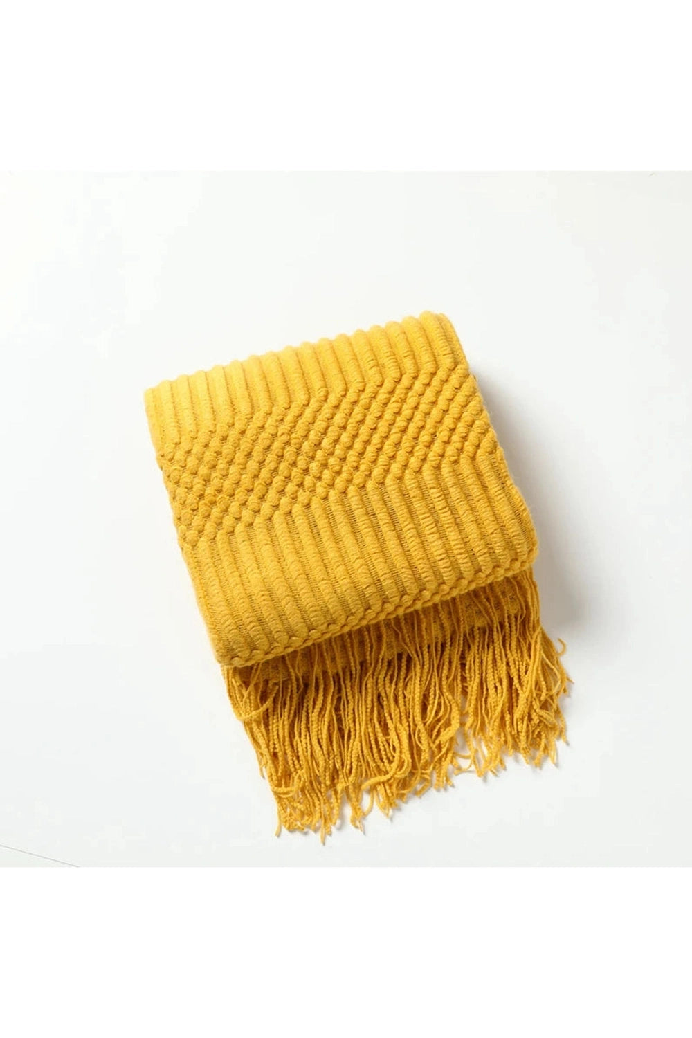 Cozy Cream Fringe Throw Blanket