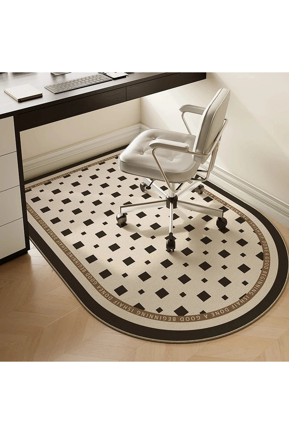 Study Computer Chair Floor Mat Non-slip Bedroom Carpet Living Room Large Rounded TPR Bottom Anti-slip Swivel Chairs Rug 의자 바닥 매트