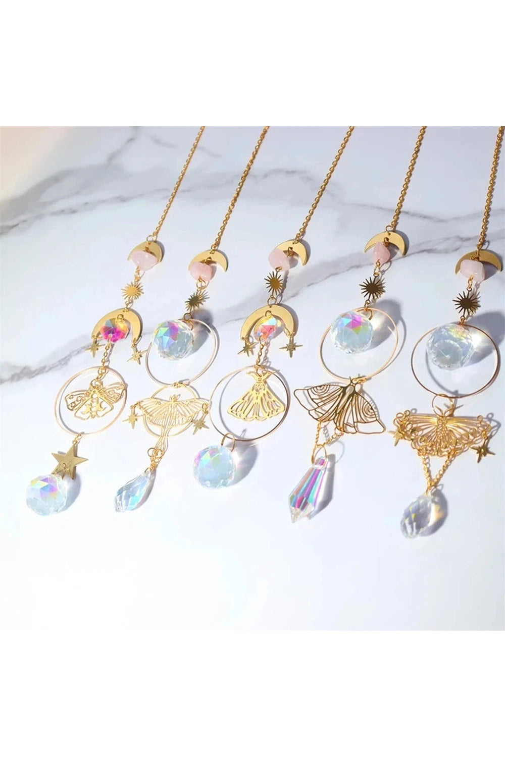 Golden Butterfly Prism Suncatcher