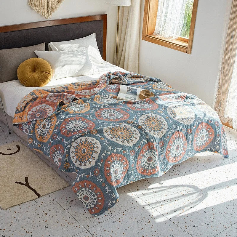 Boho Sunset Mandala Blanket