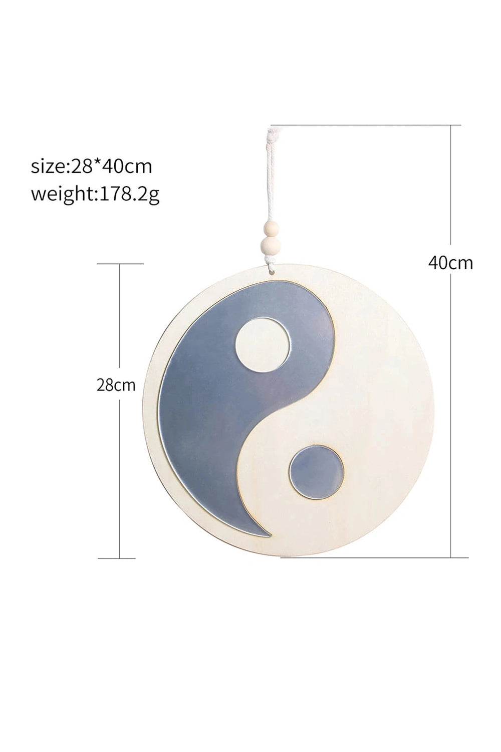 Yin Yang Boho Wooden Mirror