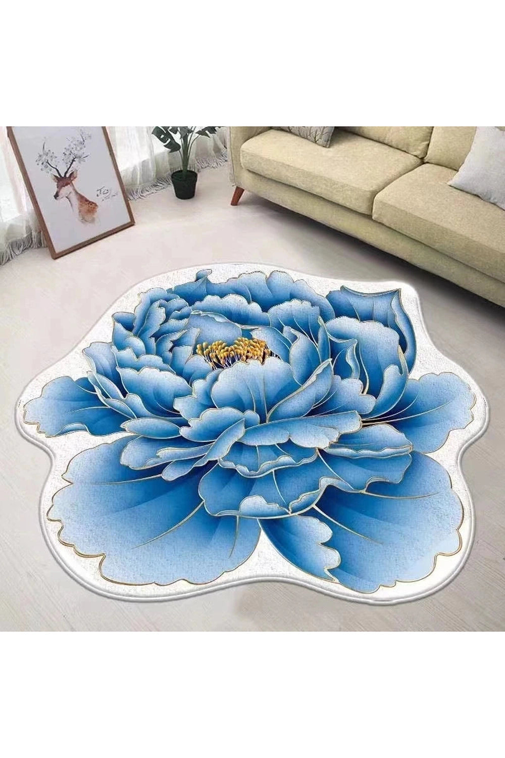 Chinese Flower Decor Rug