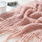 Blush Cozy Knit Throw Blanket