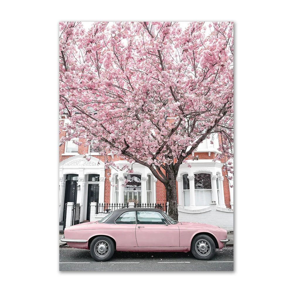 London Floral Canvas Poster