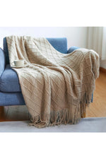 Cozy Diamond Knit Throw Blanket